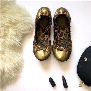 Coach Bronze Ballet Flats